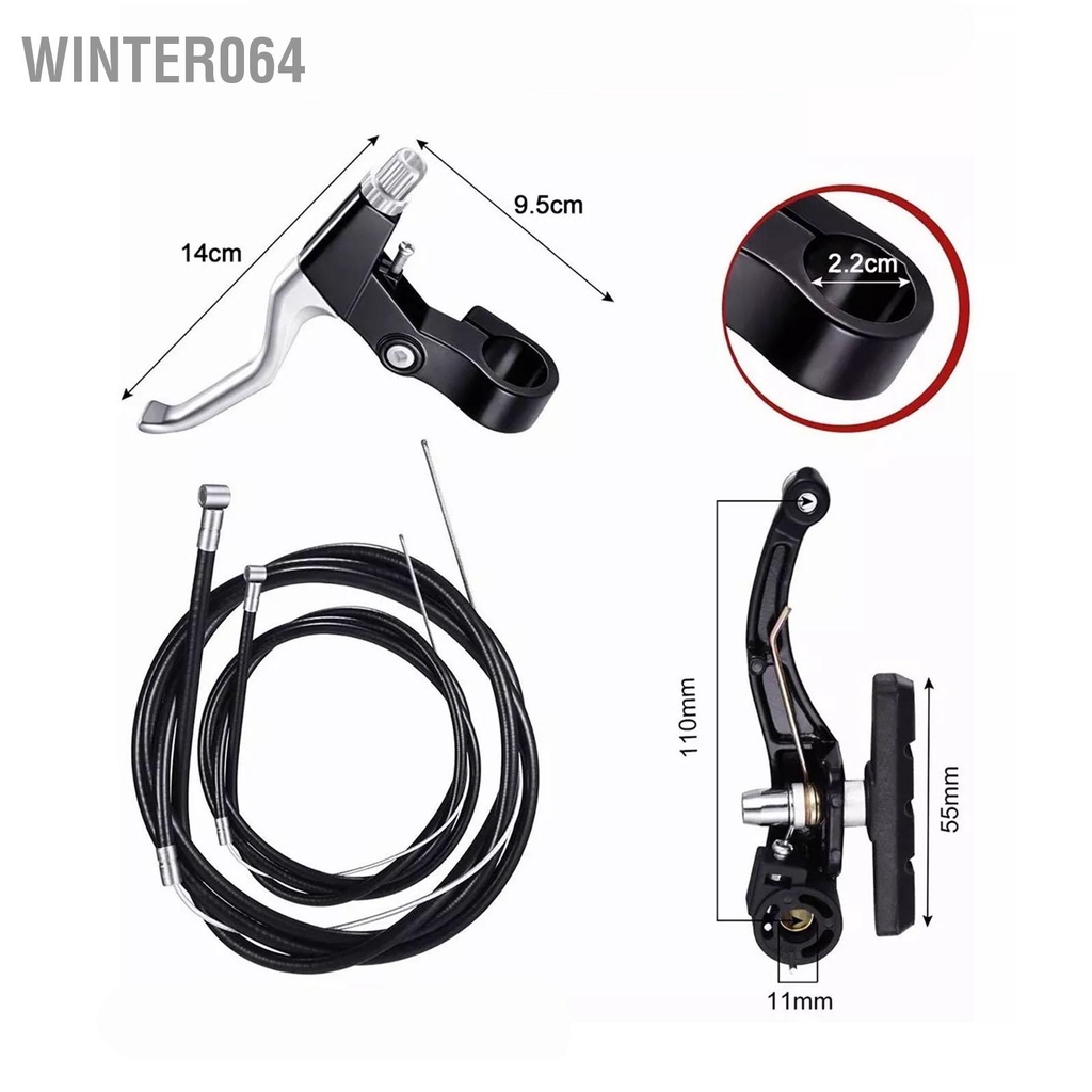 Winter064 Xe Đạp Phía Trước Sau Bộ Phanh V Hợp Kim Nhôm Đường Núi Đi Phụ Kiện Màu Đen