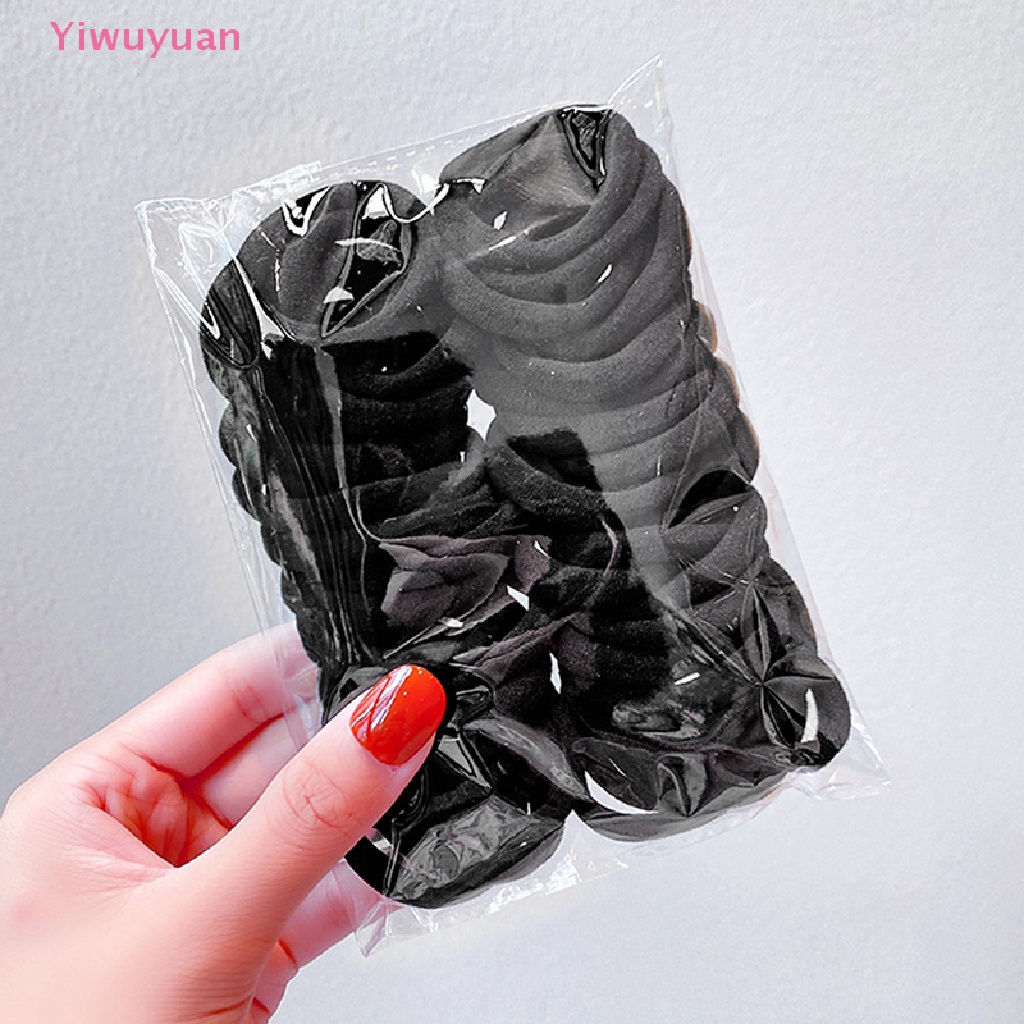 Bộ 50 Dây Thun Buộc Tóc Màu Trắng Đen Cho Bé Gái