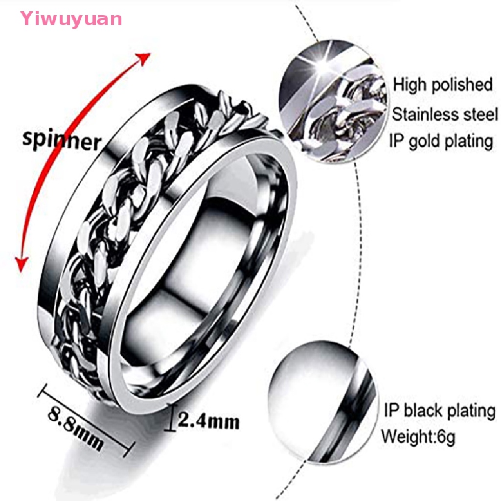 < Yiwuyuan > Nhẫn Mở Nắp Chai Bằng Thép Titan Chuỗi Xích Tuyệt Vời Unisex Mới