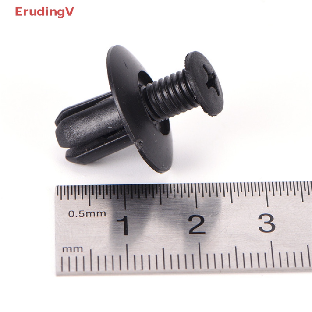 FENDER Set 50 Đinh Tán Nhựa Màu Đen 8mm Chuyên Dụng Cho Cản Trước Xe Hơi