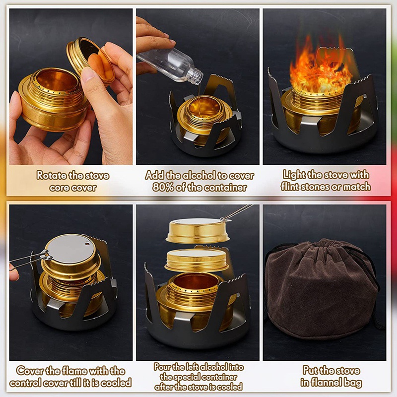 1 Bộ Bếp Cồn Mini Kèm Giá Đỡ Tiện Lợi