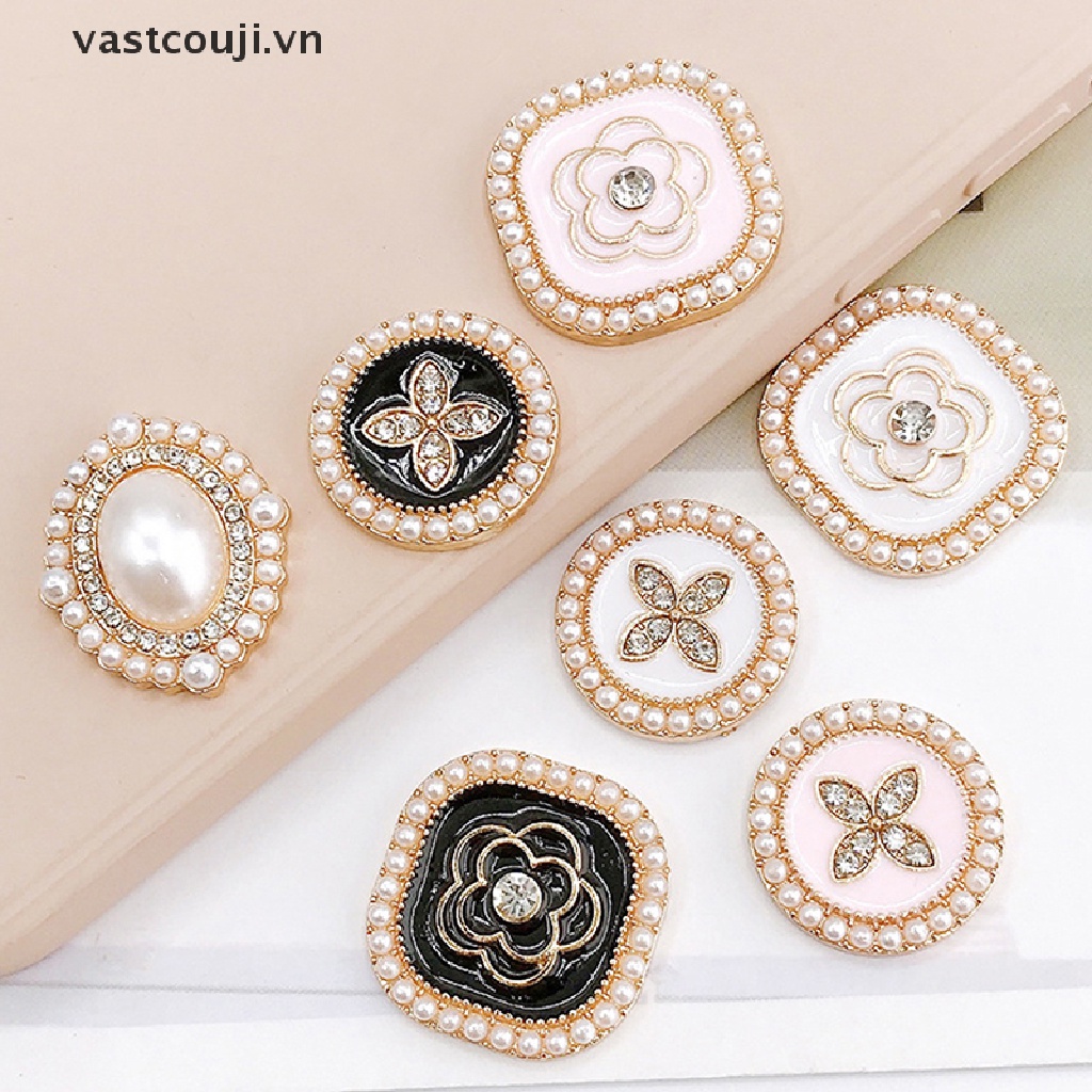 Vòng Đeo Tay Đính Hạt Ngọc Trai / Hoa Kim Loại Lấp Lánh Xinh Xắn Cho Bé Gái