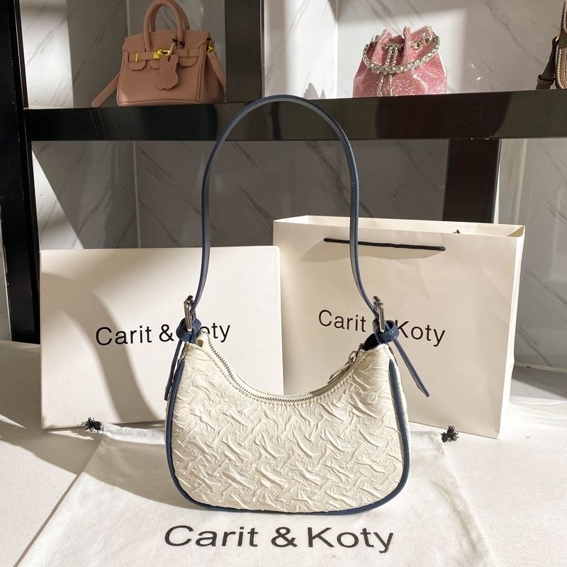 Carit Koty Niche Túi Đeo Vai Xếp Ly Màu Tương Phản Phong Cách Mới Mùa Hè Cho Nữ