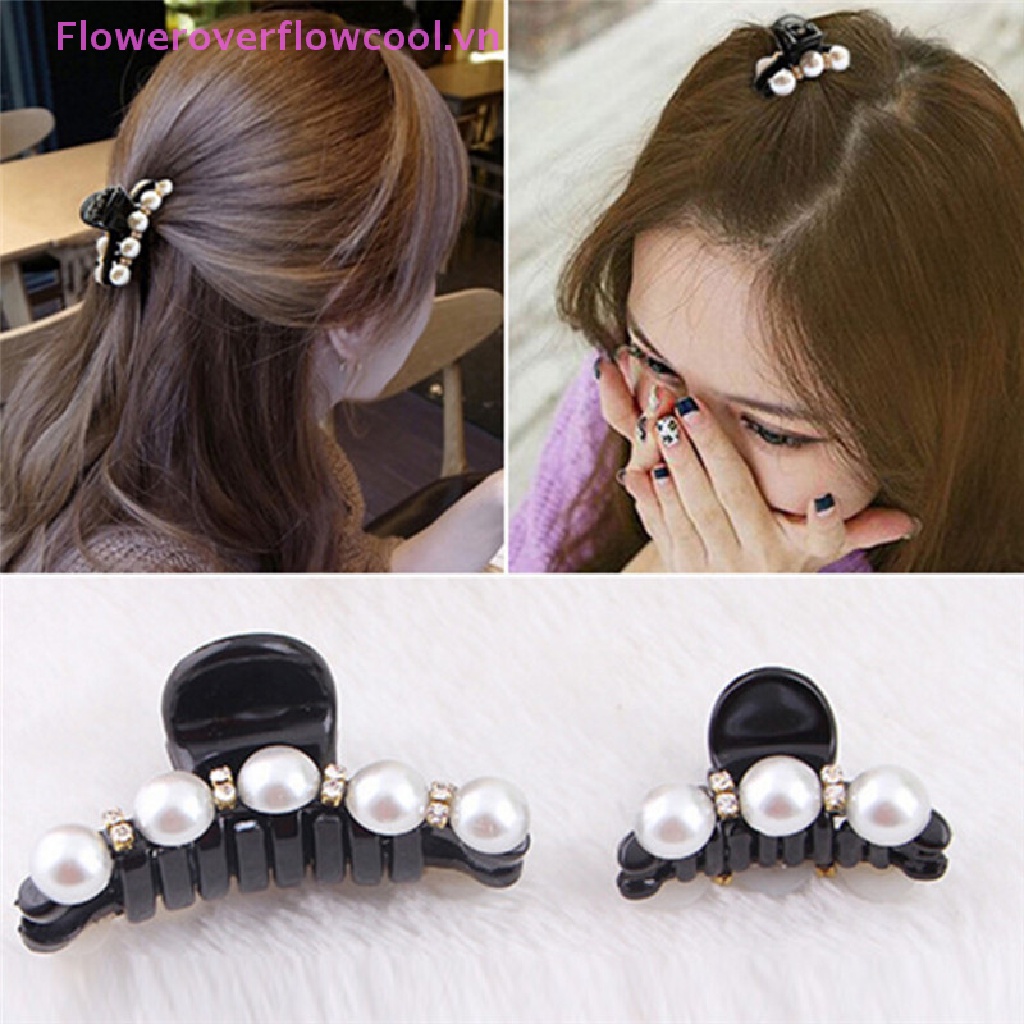 Kẹp Tóc Đính Ngọc Trai Đen Thời Trang Hàn Quốc Cho Nữ