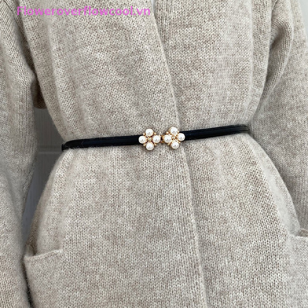 Thắt Lưng Mỏng Đính Ngọc Trai Thời Trang Cho Nữ