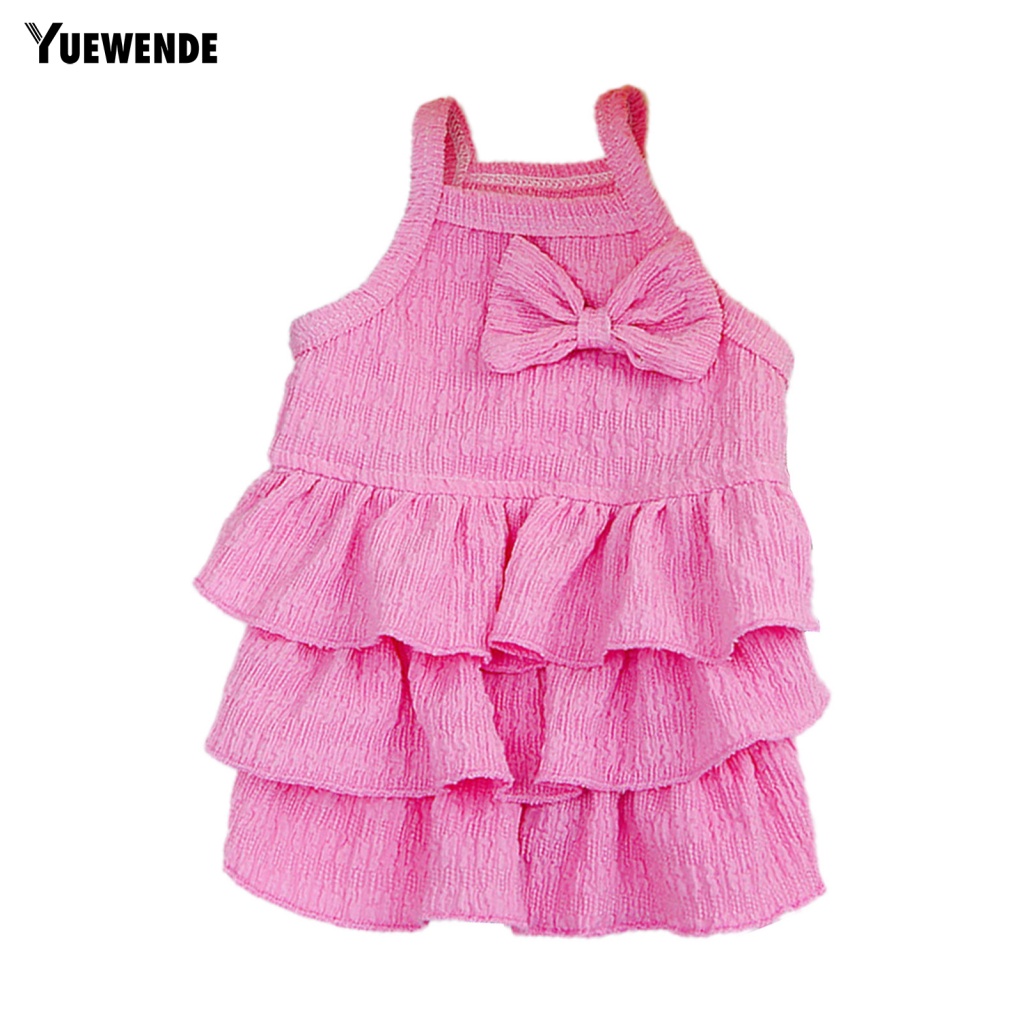 Yue.z Đầm Công Chúa Viền Bèo Nhún Nhiều Lớp Màu Sắc Tươi Sáng Mặc Hằng Ngày Cho Cún