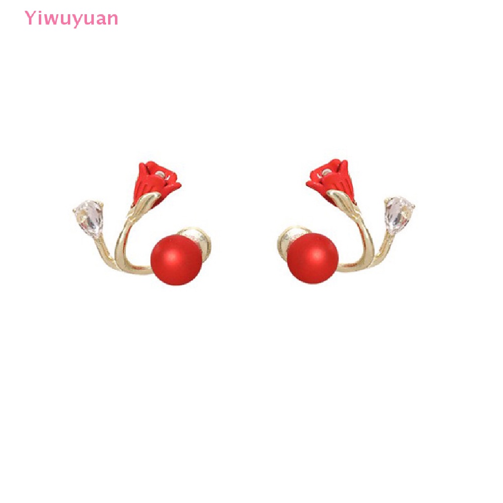 Bông Tai Hình Hoa Tulip Đính Ngọc Trai Nhân Tạo Phong Cách Hàn Quốc Thời Trang Cho Nữ