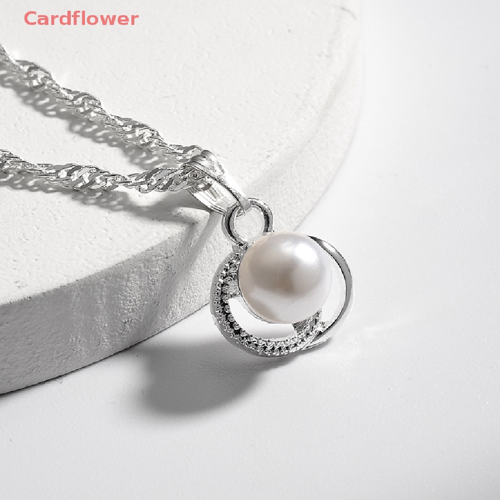 Bộ Vòng cổ + Nhẫn + Bông Tai Mạ Bạc Hình Hoa &amp; Bướm Đính Ngọc Trai Nhân Tạo Thời Trang Cho Nữ