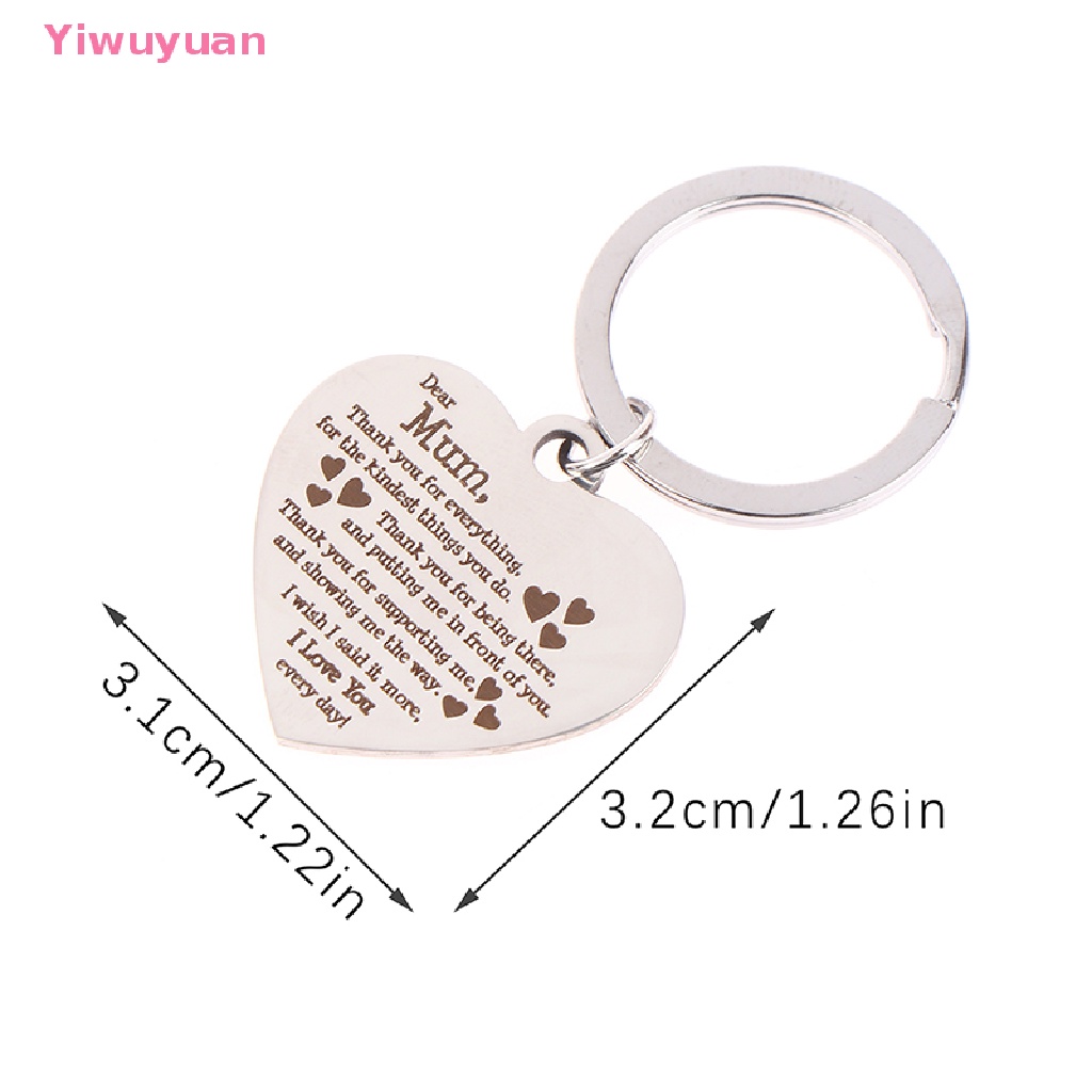 1 Móc Khóa Hình Trái Tim Bằng Thép Không Gỉ Mới