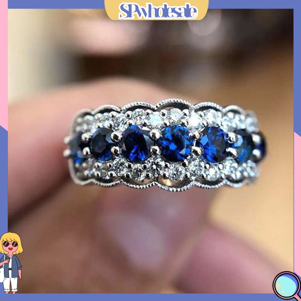 <SPwholesale> Nhẫn Đính Hôn Hợp Kim Cứng Chống Mòn Thời Trang Quà Tặng Cho Nữ