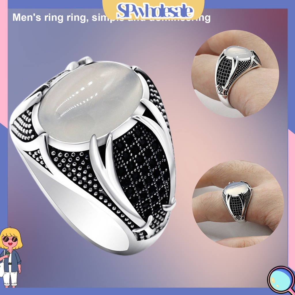 <SPwholesale> Nhẫn Đính Hôn Hợp Kim Tinh Tế Thân Thiện Với Da Retro Đơn Giản Cho Nam
