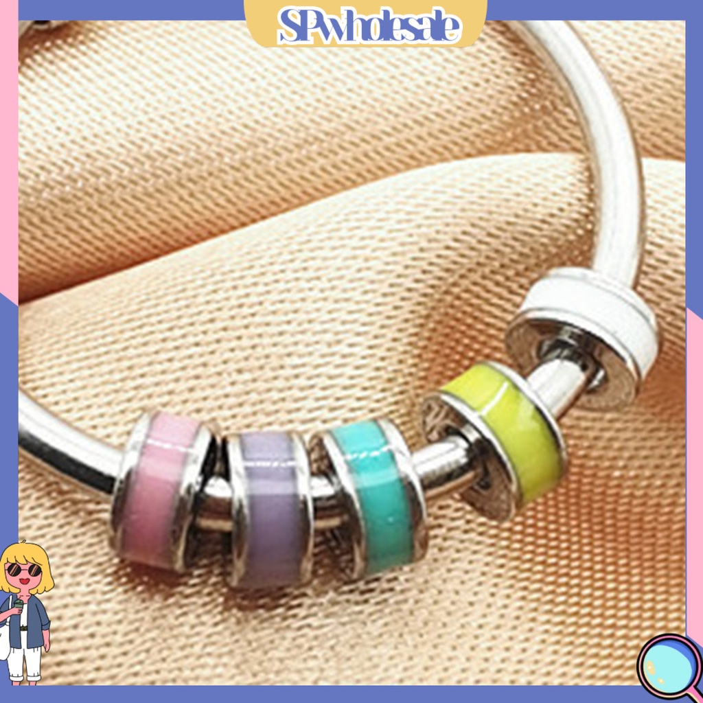 <SPwholesale> Nhẫn Hở Bằng Thép Không Gỉ Đính Hạt Resin Giải Tỏa Căng Thẳng Cho Văn Phòng