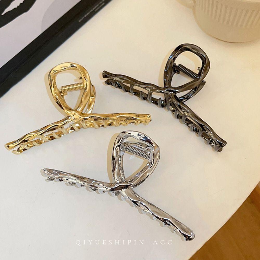 ANEMONE Kẹp Tóc Đuôi Ngựa Hình Học Bằng Kim Loại Cá Tính Cho Nữ