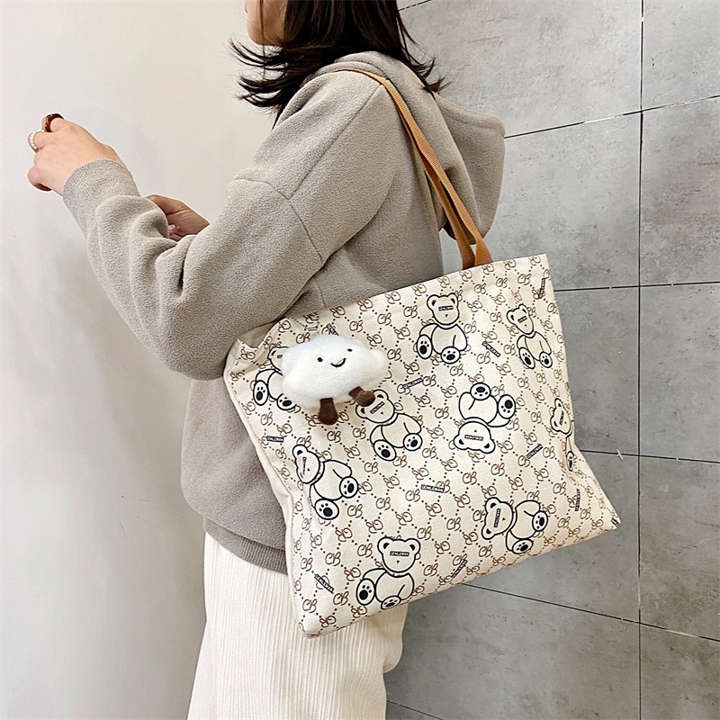 Túi tote Đeo Vai Vải canvas Cỡ Lớn Thiết Kế Đơn Giản Dễ Thương Cho Nữ | BigBuy360 - bigbuy360.vn