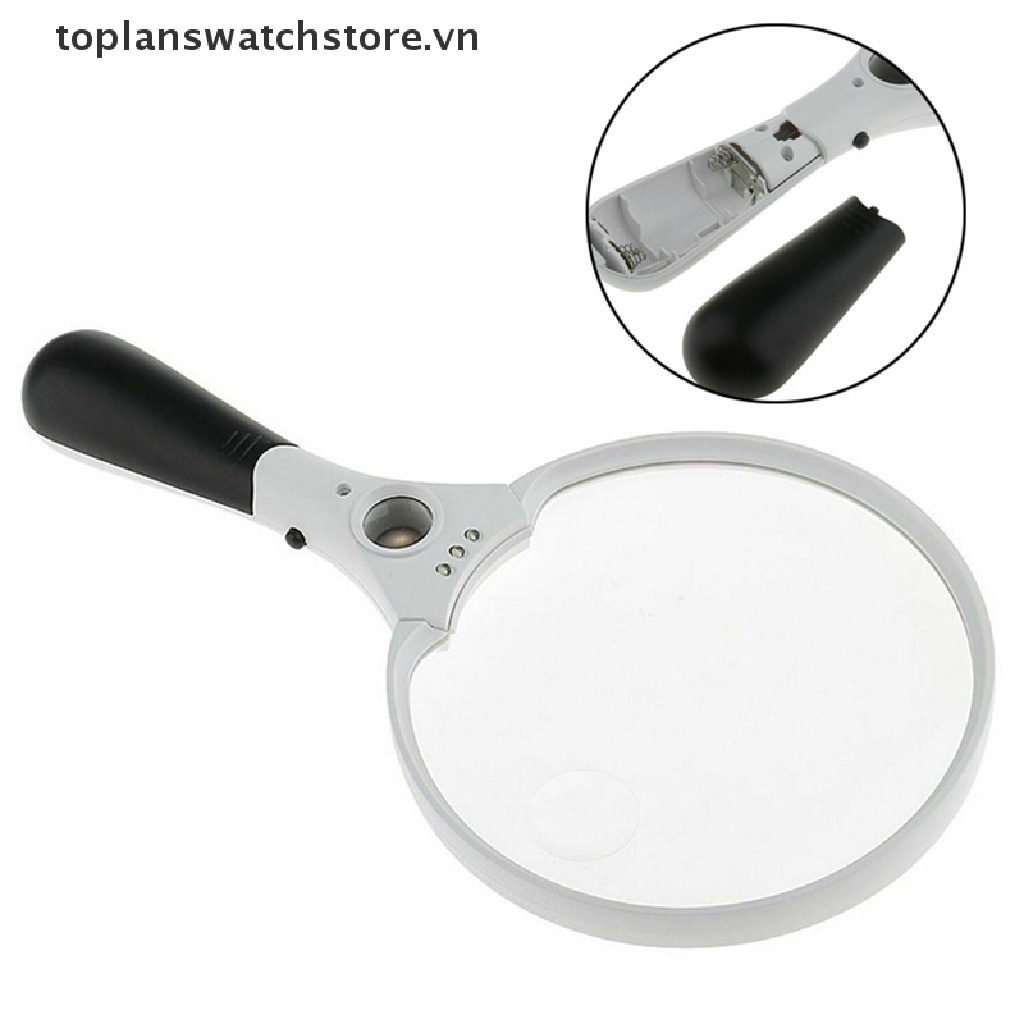 Kính Lúp Cầm Tay Phóng To 25X 3 Bóng LED Siêu Nhẹ Tiện Dụng