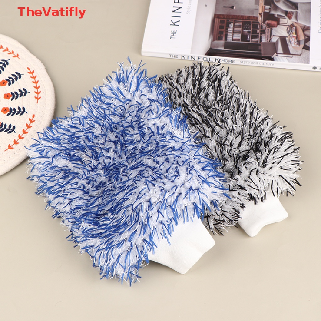 Găng Tay Lông Vệ Sinh Xe Hơi Hai Mặt Tiện Dụng