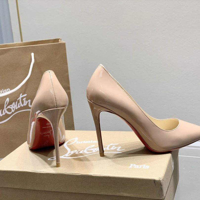 OOSC Christian Louboutin 2023 new red-soled high-heeled shoes women's sexy thin heel bed flirting running shoes black patent leather elegant single shoes