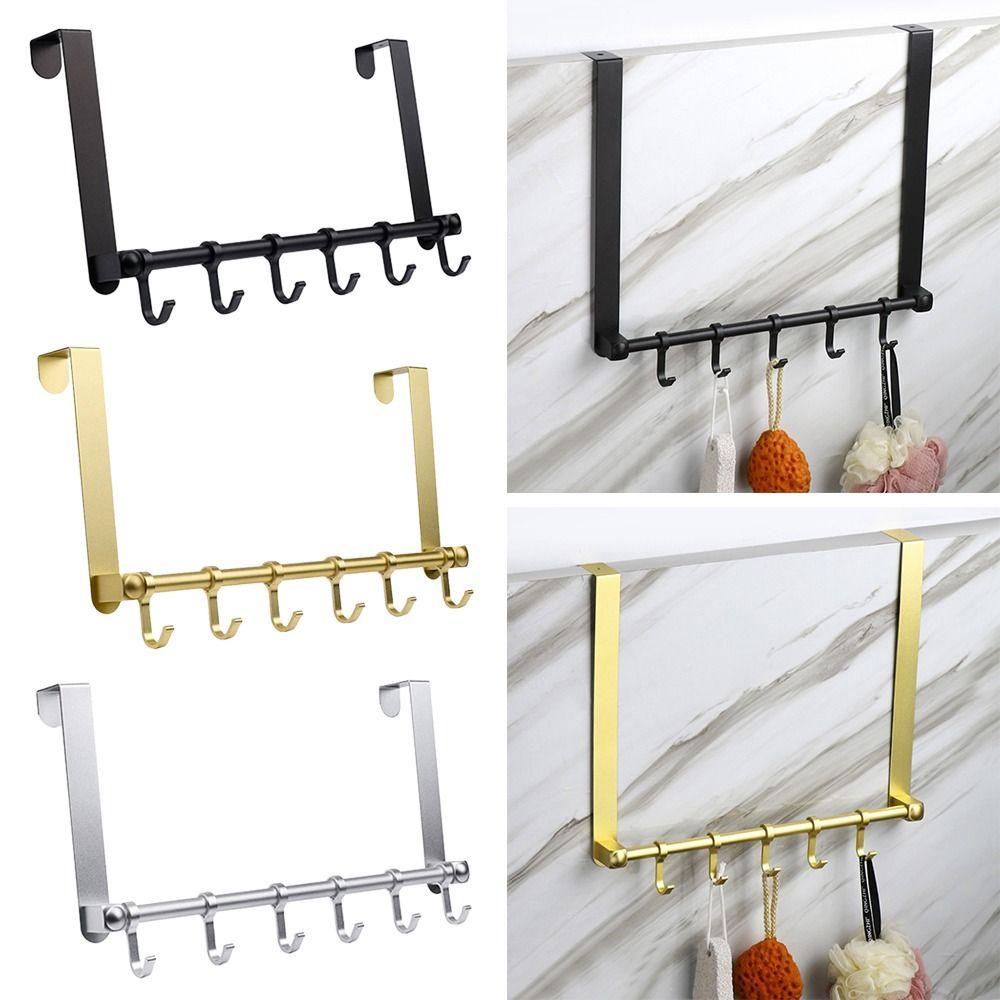 BTLIMER Giá Đỡ 6 Móc Treo Đồ Tiện Dụng Cho Phòng Tắm / Nhà Bếp