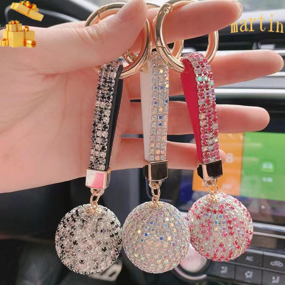 Móc Khóa Xe MARTIN1 1PC Quà Tặng Cho Phụ Nữ|Dây Da Đồng Hồ Đeo Tay Thời Trang|Móc Khóa Quả Cầu Lông Xù Đáng Yêu