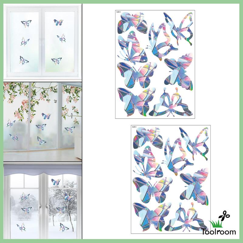 Bộ 2 Miếng Dán Hình Bướm Màu Cầu Vồng Cho Cửa Sổ Xe Hơi