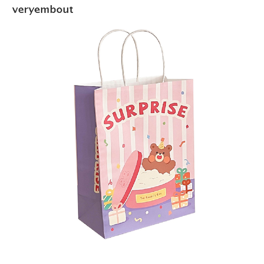 Set 5 Túi Giấy Đựng Quà Họa Tiết Hoạt Hình Dễ Thương