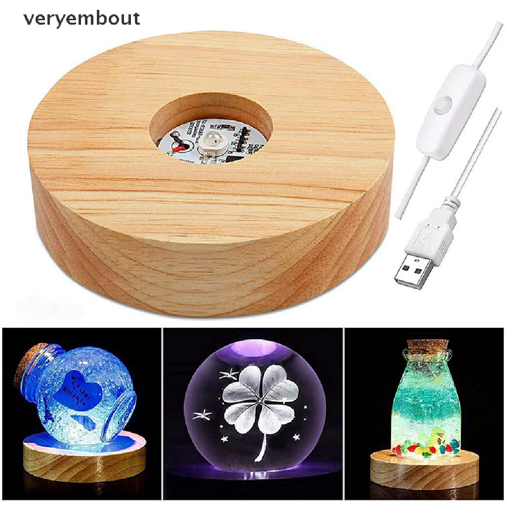 Giá Đỡ Trưng Bày Đèn LED 10cm Bằng Gỗ Có Thể Sạc Lại