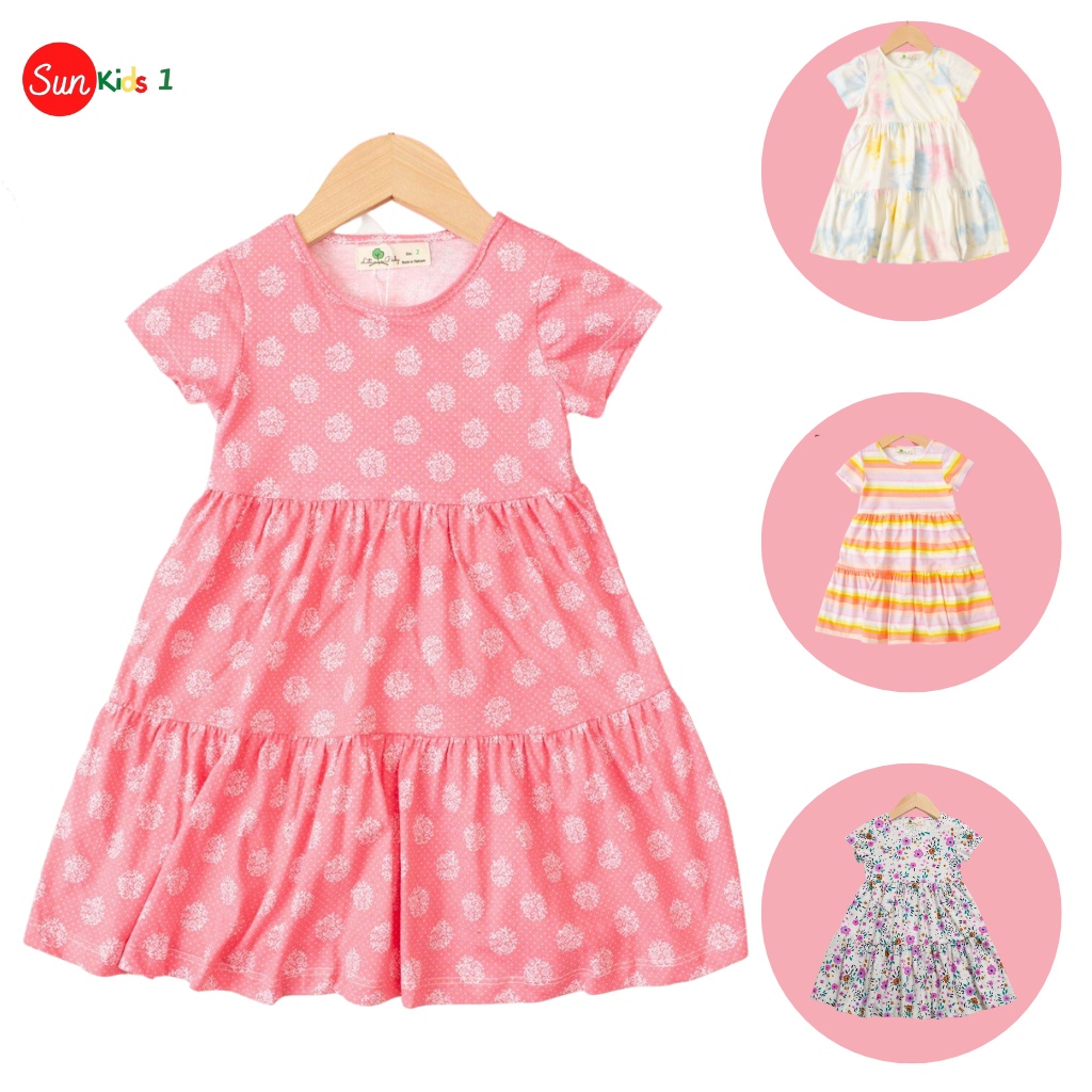 Váy bé gái chất cotton, đầm bé gái size 2-10 tuổi, đầm trẻ em SUNKIDS1 có nhiều màu