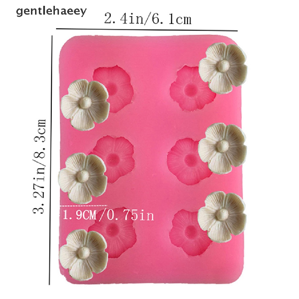 1 Khuôn Làm Bánh Tráng Miệng DIY Bằng Silicone Sáu Lỗ Hình Hoa Cúc Nhỏ