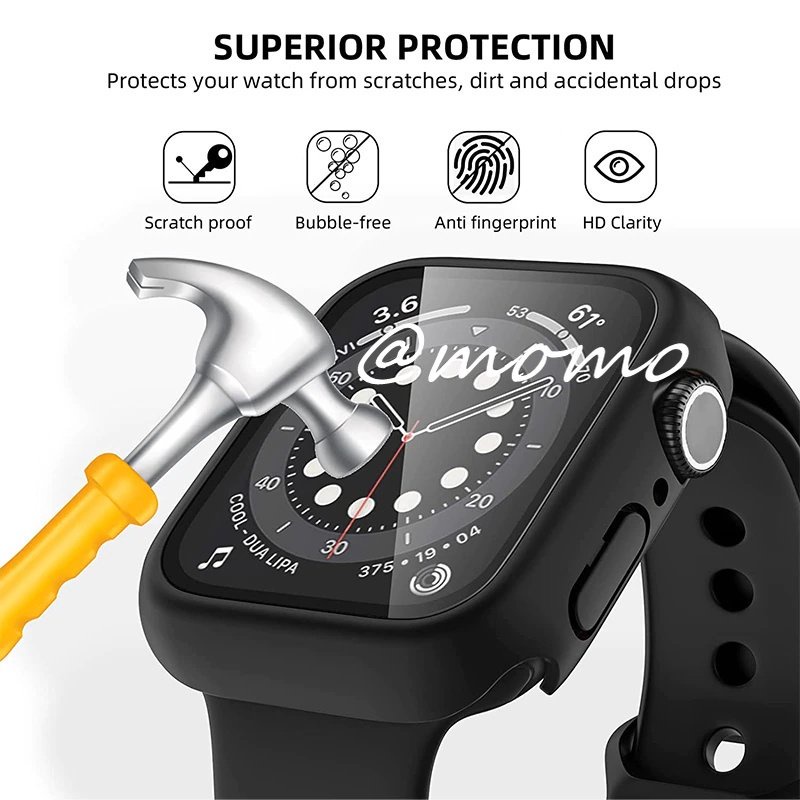 Kính Ốp Bảo Vệ Màn Hình Đồng Hồ Thông Minh Apple Watch Series 8 7 6 SE 5 4 3 45mm 41mm 44mm 40mm 42mm 38mm