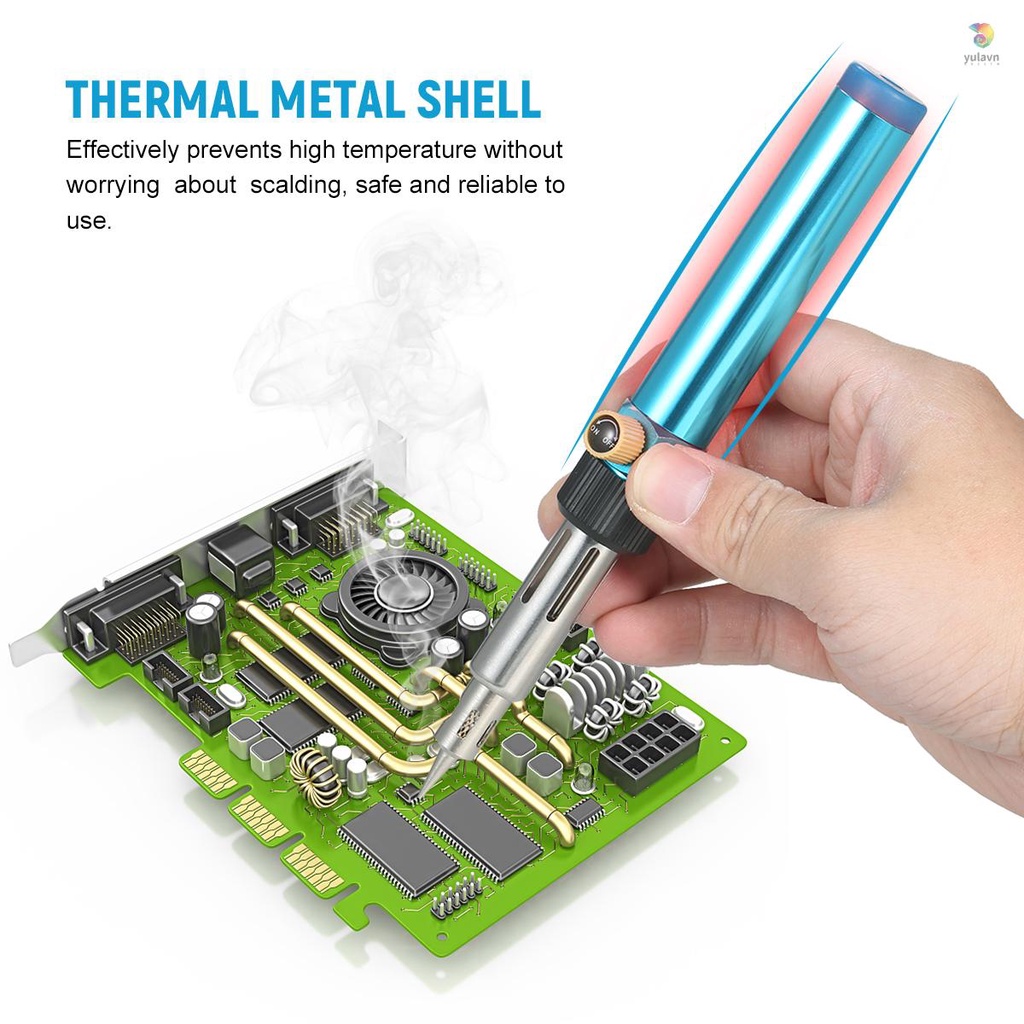 Mỏ Hàn Sắt Khí Butan Điều Chỉnh Được 2370°F Lò Xo Nhiệt Độ Cao Chuyên Dụng Cho Đốt Gỗ Điện Tử