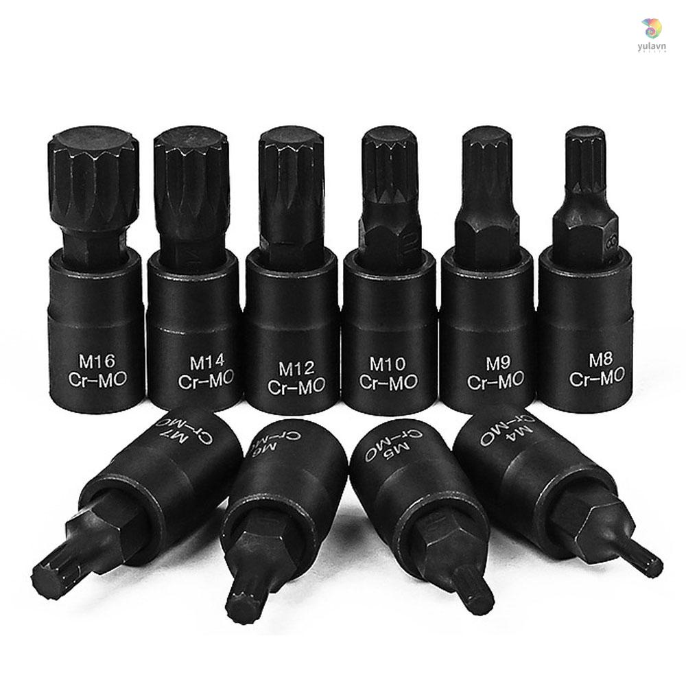 Set 10 Ổ Cắm Vuông Bằng Thép M4-M16 Chuyên Dụng