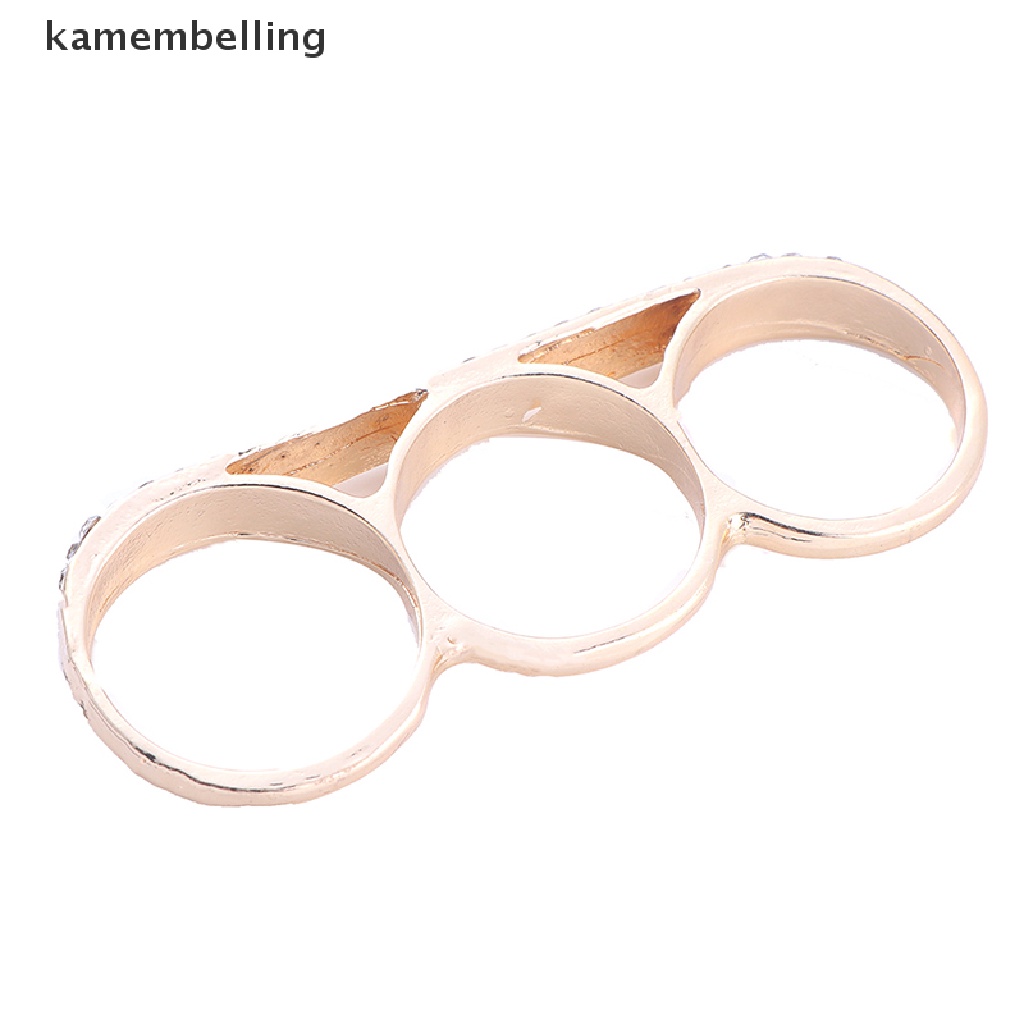 Kamembelling Nhẫn Đeo Khớp Ngón Tay Ba Ngón Bằng Thép Không Gỉ Thời Trang Tối Giản Làm Quà Tặ