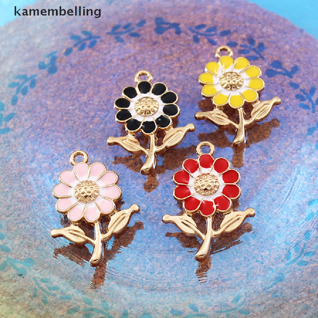 1 Mặt Vòng cổ Tráng Men Hình Hoa Hướng Dương DIY