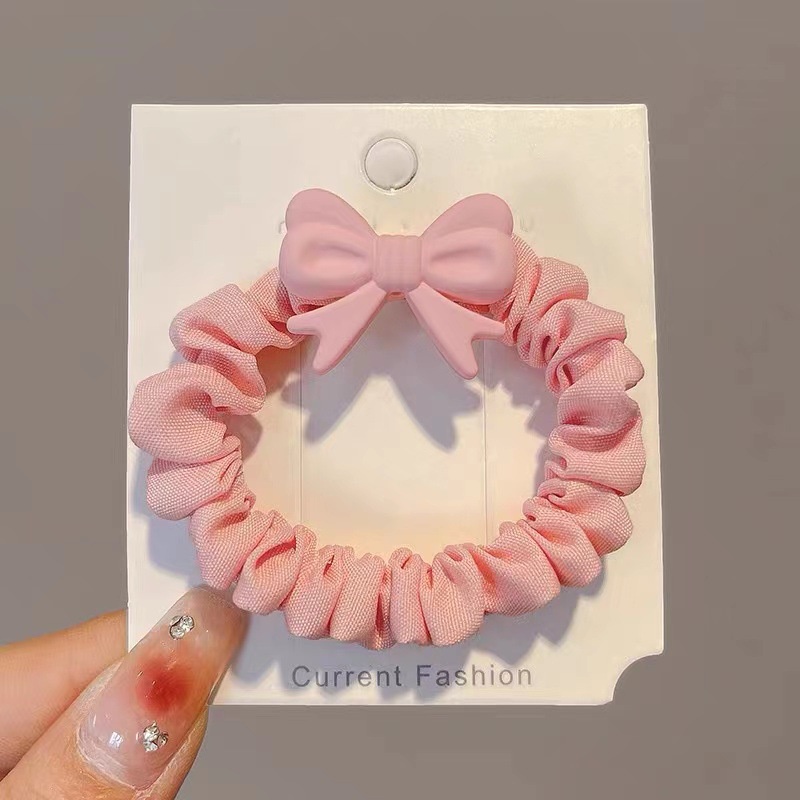 Dây Buộc Tóc Cao Su Co Giãn Màu Kẹo Ngọt Họa Tiết Trái Tim Thời Trang Mùa Hè 2023 Mới