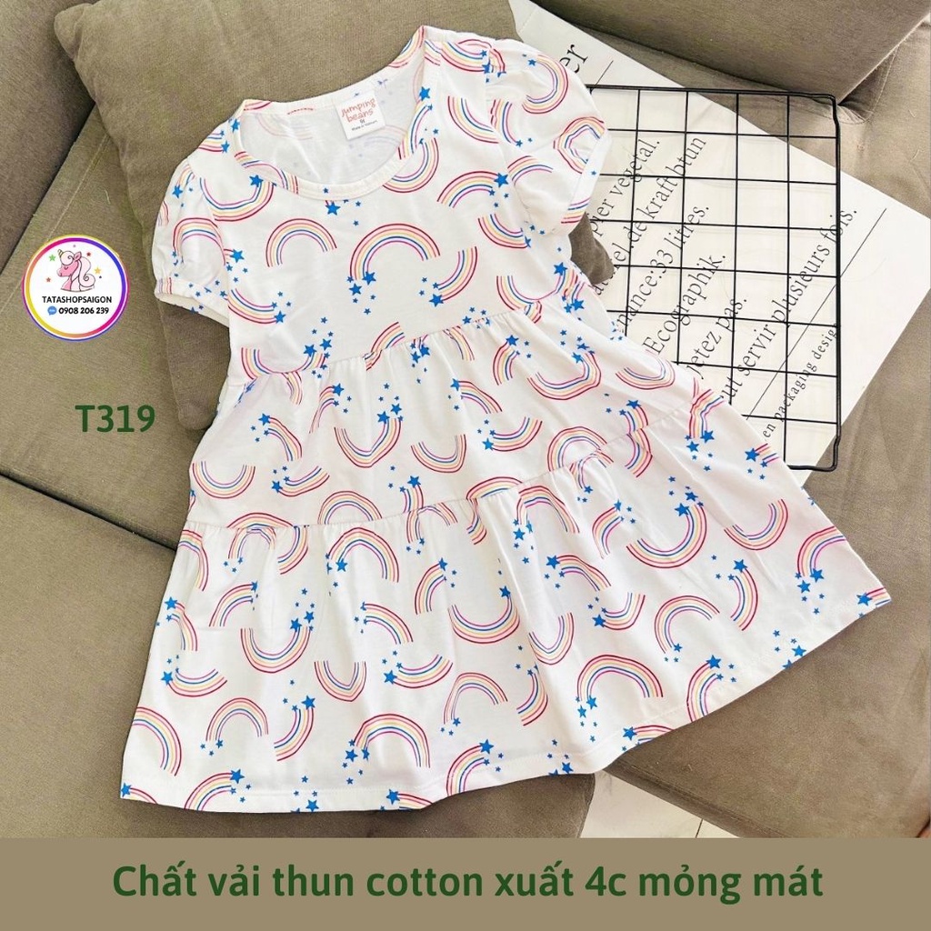 20 đến 38kg Đầm bé gái size đại - Váy bé gái chất vải cotton dáng xòe dễ thương xinh xắn T319
