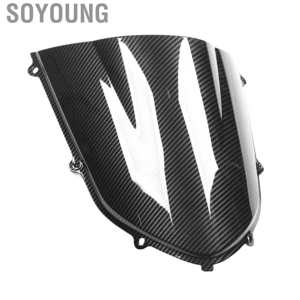 Soyoung Motorcycle Front Fairing Windscreen  Carbon Fiber Style Perfect Fit Universal Windshield Long Service Life Windproof Solid Flexible for