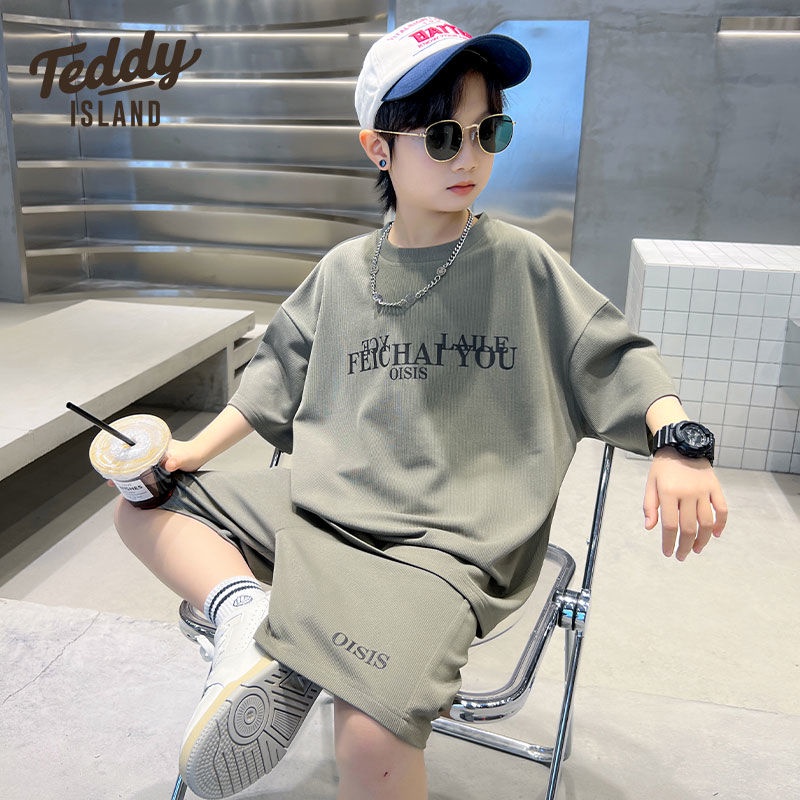 Set Đồ Mùa Hè 2023 Gồm Áo Thun Tay Cộc Và Quần Dài Phong Cách Mới Cho Bé Trai