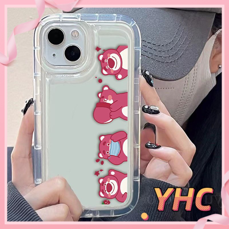 Ốp lưng iphone Túi khí gấu dâu tây hoạt hình vỏ mềm chống rơi trong suốt Cho Iphone 6 / 6S / 6splus / se / 7 / 7plus / 8 / 8plus / X / xs / xsmax / 11 / 12 / 13 / 14 / Plus / pro / pro max-721