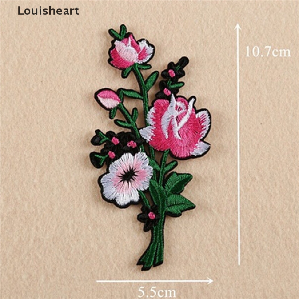 Bộ 11 Sticker Ủi Thêu Hình Hoa Hồng Louisheart TFG