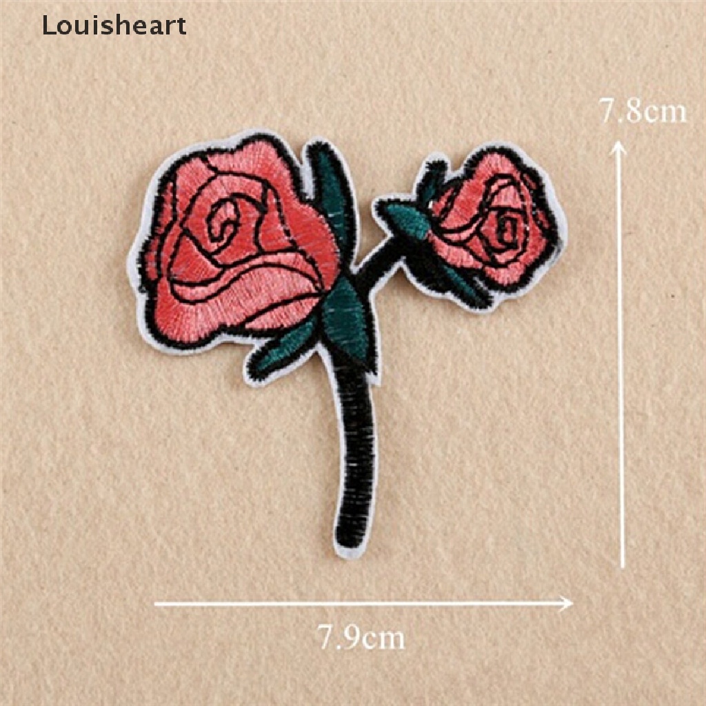 Bộ 11 Sticker Ủi Thêu Hình Hoa Hồng Louisheart TFG