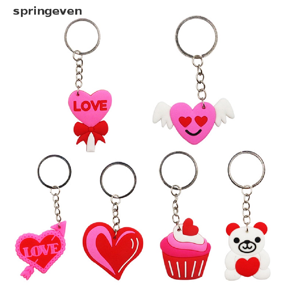 Móc Khóa Nhựa PVC Hình Trái Tim Hoạt Hình Dễ Thương