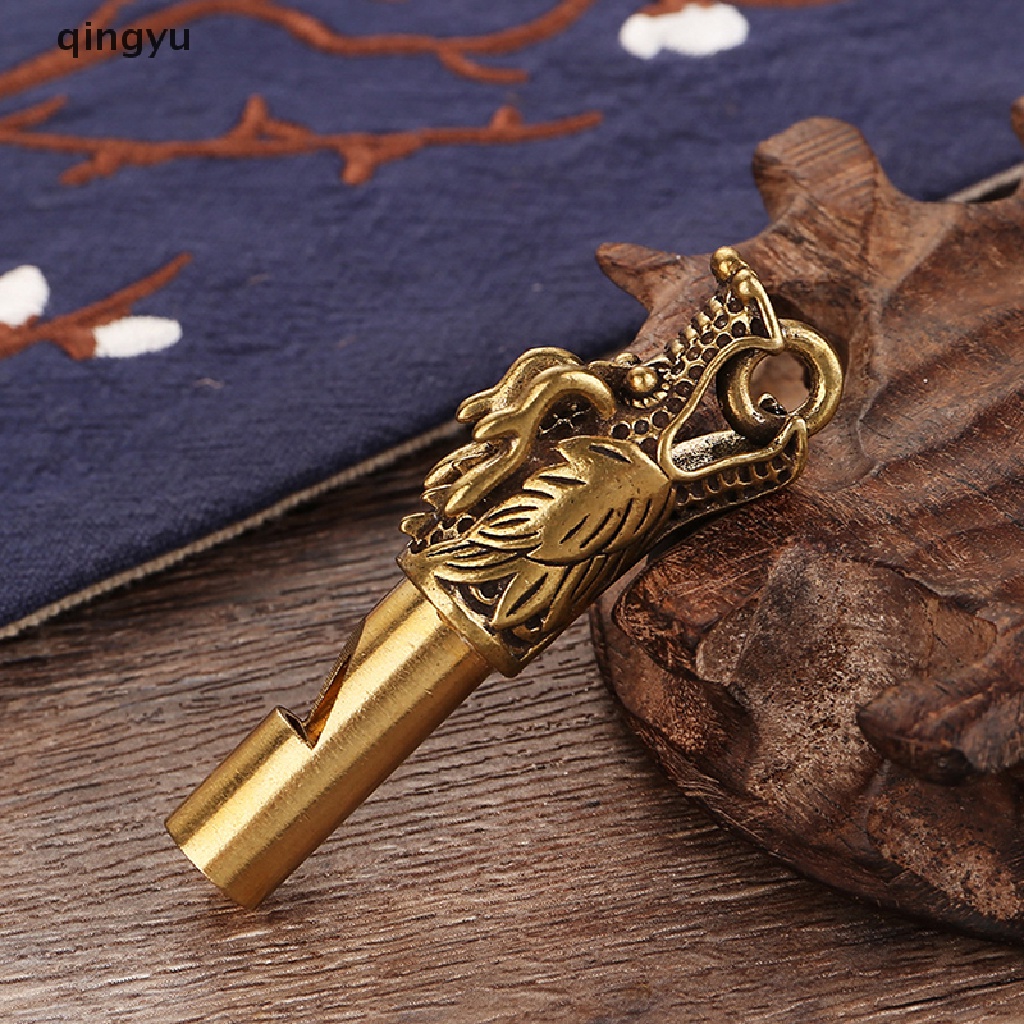 Còi Thổi Trọng Tài Hình Đầu Rồng Handmade Bằng Đồng Thau Kèm Móc Khóa Tiện Dụng