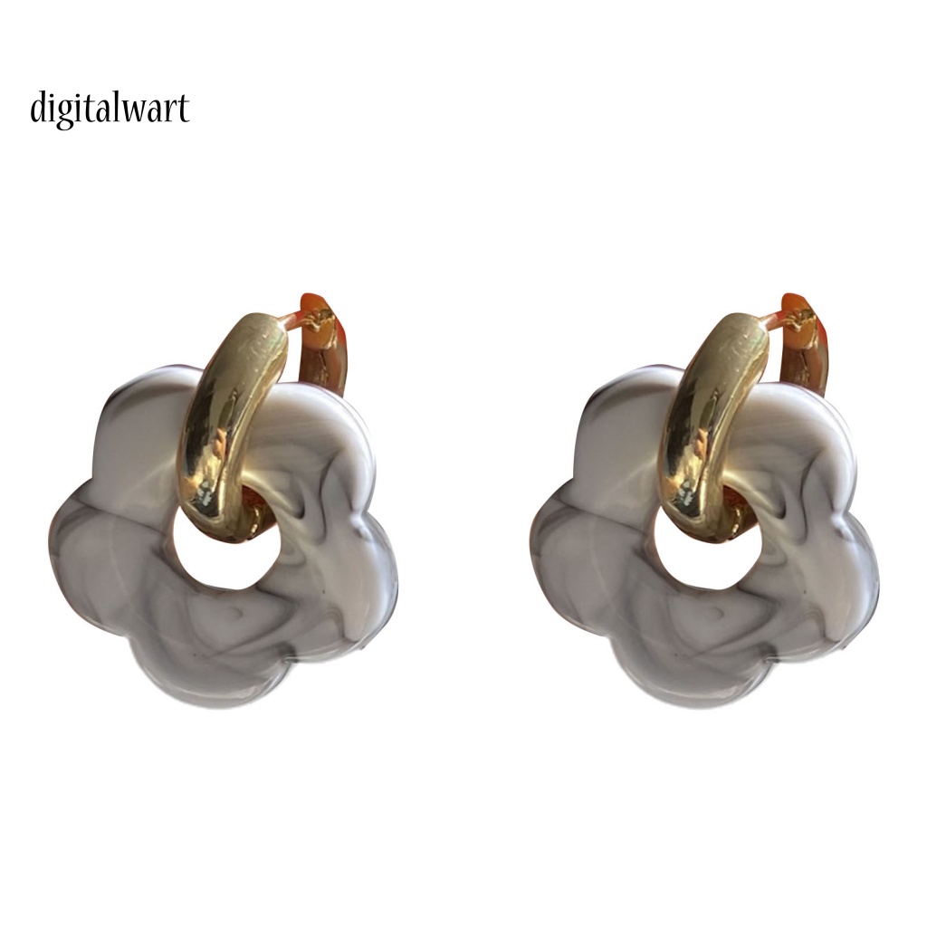 Kỹ Thuật Số| 1 Đôi Bông Tai Hình Hoa Bằng Nhựa Resin Tinh Tế Dành Cho Nữ