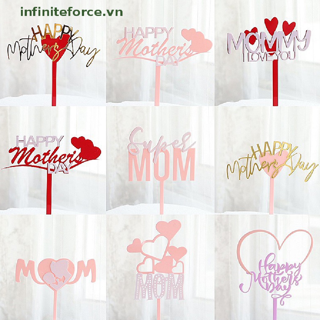 Topper Cắm Trang Trí Bánh Kem Chữ Best Mom / Daughter Bằng Acrylic#Phụ Kiện Trang Trí Món Tráng Miệng 39; s Chất Lượng Cao