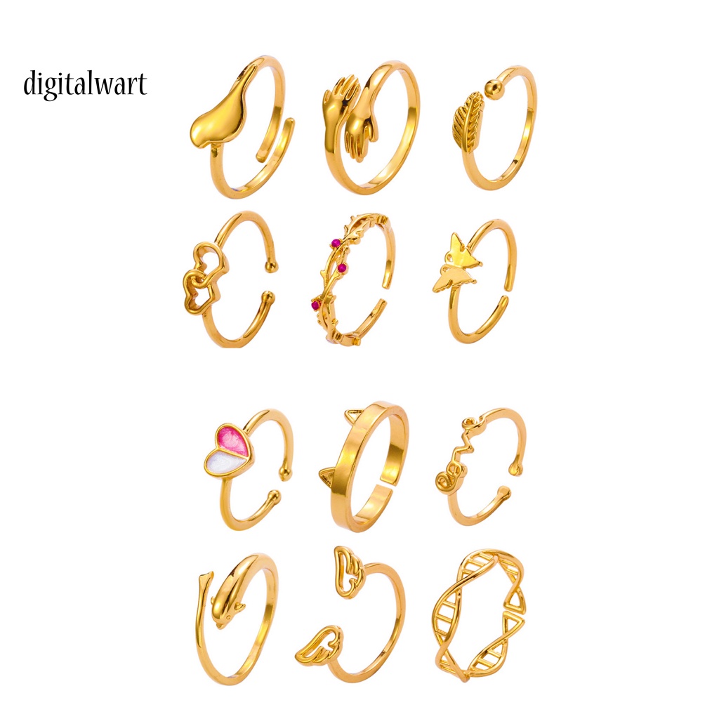 Kỹ Thuật Số| Set 6 Nhẫn Ngón Chân Hình Trái Tim Màu Sáng Có Thể Điều Chỉnh Kích Cỡ