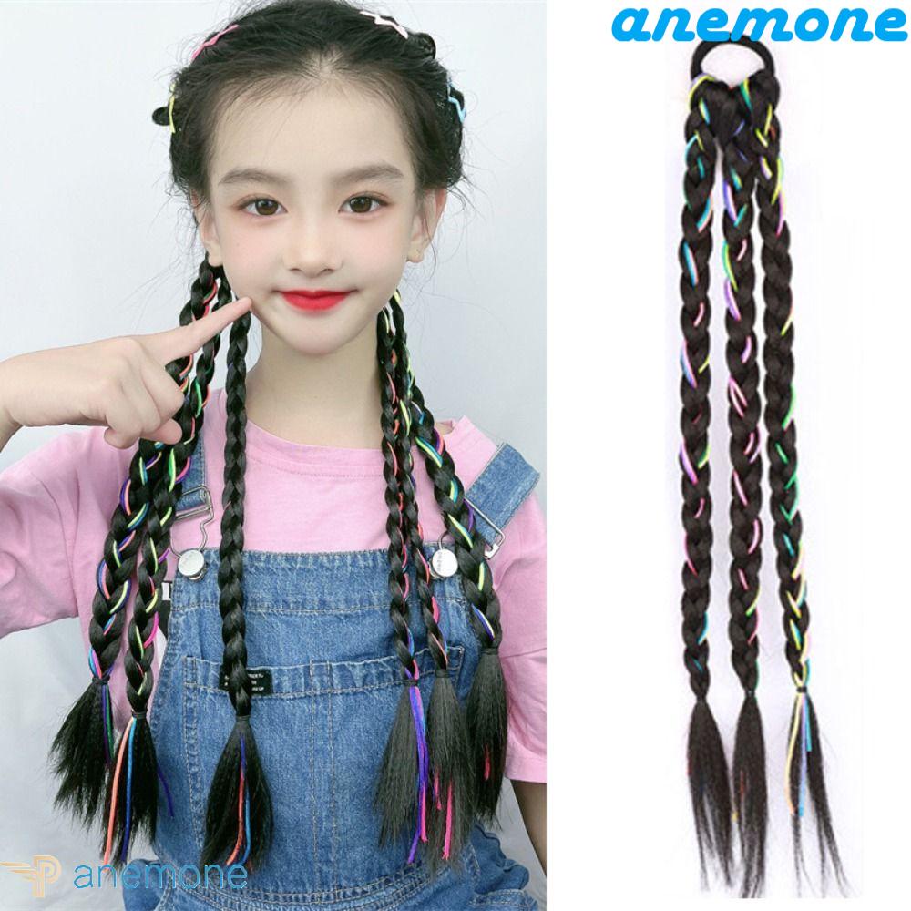 Tóc Giả Bện Bằng Sợi Chịu Nhiệt Tự Nhiên Dễ Thương Cho Bé Gái