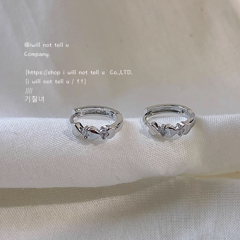 Bông Tai Mạ Bạc Hình Trái Tim Đính Đá Thời Trang 2023 Dành Cho Nữ