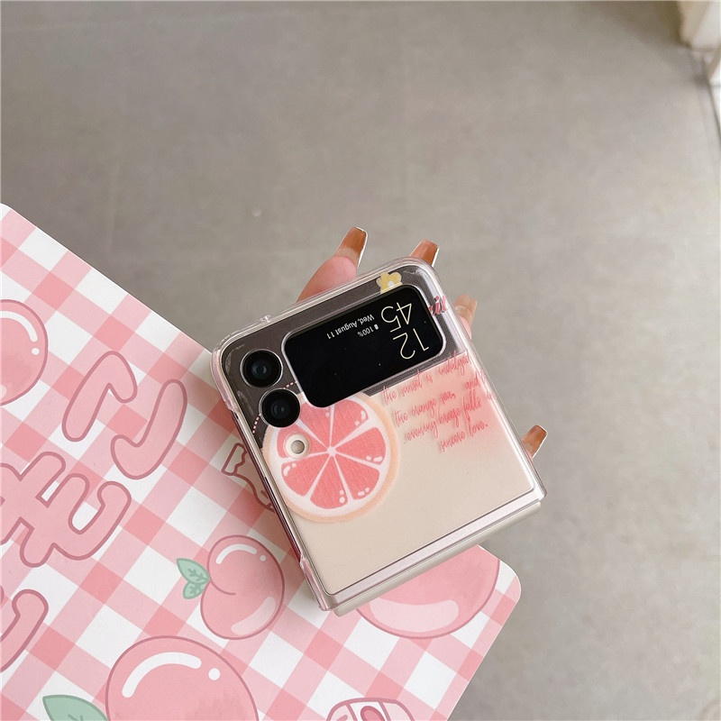 Ốp Điện Thoại Nhựa PC Cứng Chống Sốc Hình Lát Chanh Cho Samsung Galaxy Z Flip 3 4 5G Samsung Galaxy Z Flip 4