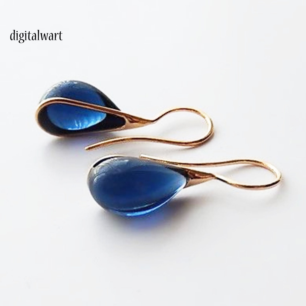 Kỹ Thuật Số| 1 Đôi Bông Tai Hình Giọt Nước Đính Pha Lê Giả Trong Suốt Thời Trang Cho Nữ