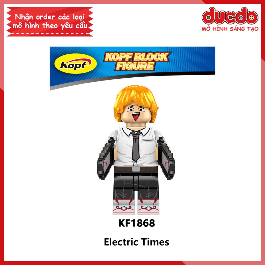 Minifigures nhân vật Quỷ Máy Cưa Chainsaw Man Denji Pochita - Đồ chơi Lắp ghép Xếp hình Mini Mô hình Kopf KF6180